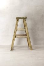 Vintage Rustic Elm Wood Stool - Medium - No 70