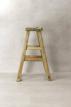 Vintage Rustic Elm Wood Stool - Medium - No 70