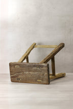Vintage Rustic Elm Wood Stool - Medium - No 71