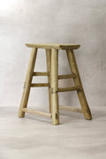 Vintage Rustic Elm Wood Stool - Medium - No 72