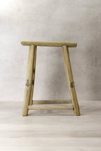 Vintage Rustic Elm Wood Stool - Medium - No 72