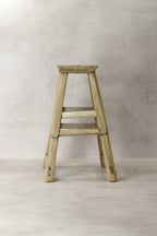 Vintage Rustic Elm Wood Stool - Medium - No 72