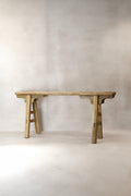 Antique Rustic Elm Wood Bench 01