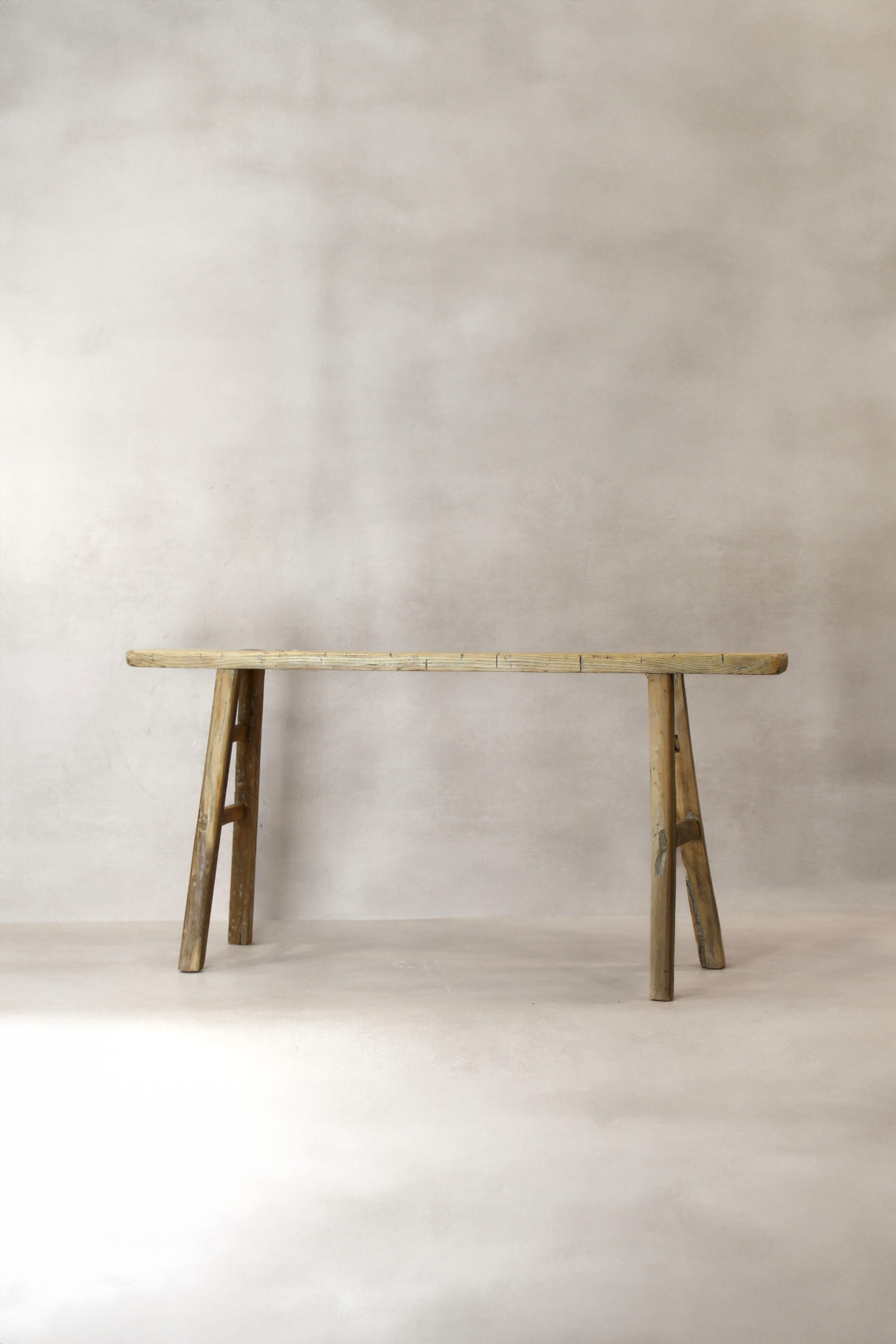 Antique Rustic Elm Skinny Bench 04