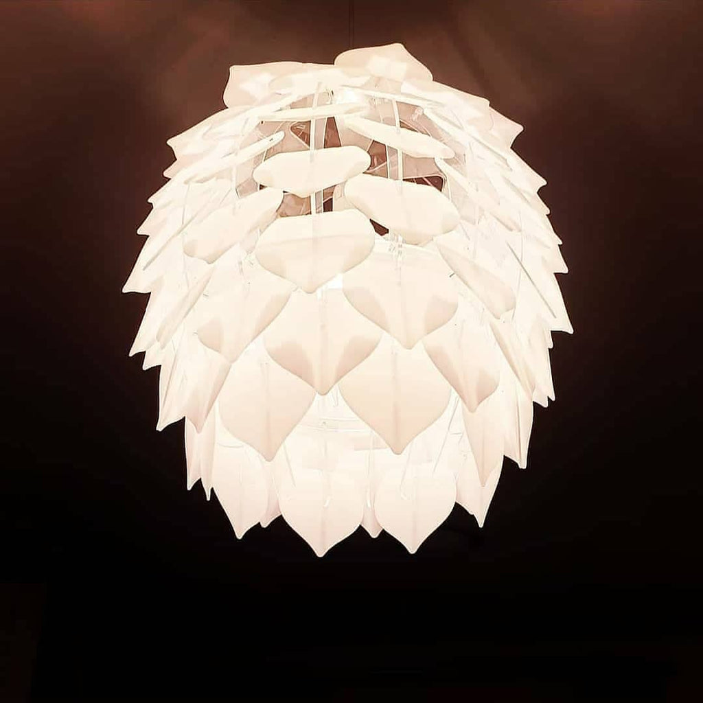 Protea Frosted White Pendant L
