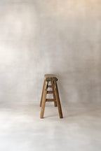 Antique Rustic Elm Wood Bench 02