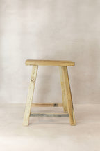 Vintage Rustic Elm Wood Stool - Medium - No 74
