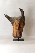 Rizimu Chiwawa Carved Driftwood Head Sculpture - Zimbabwe