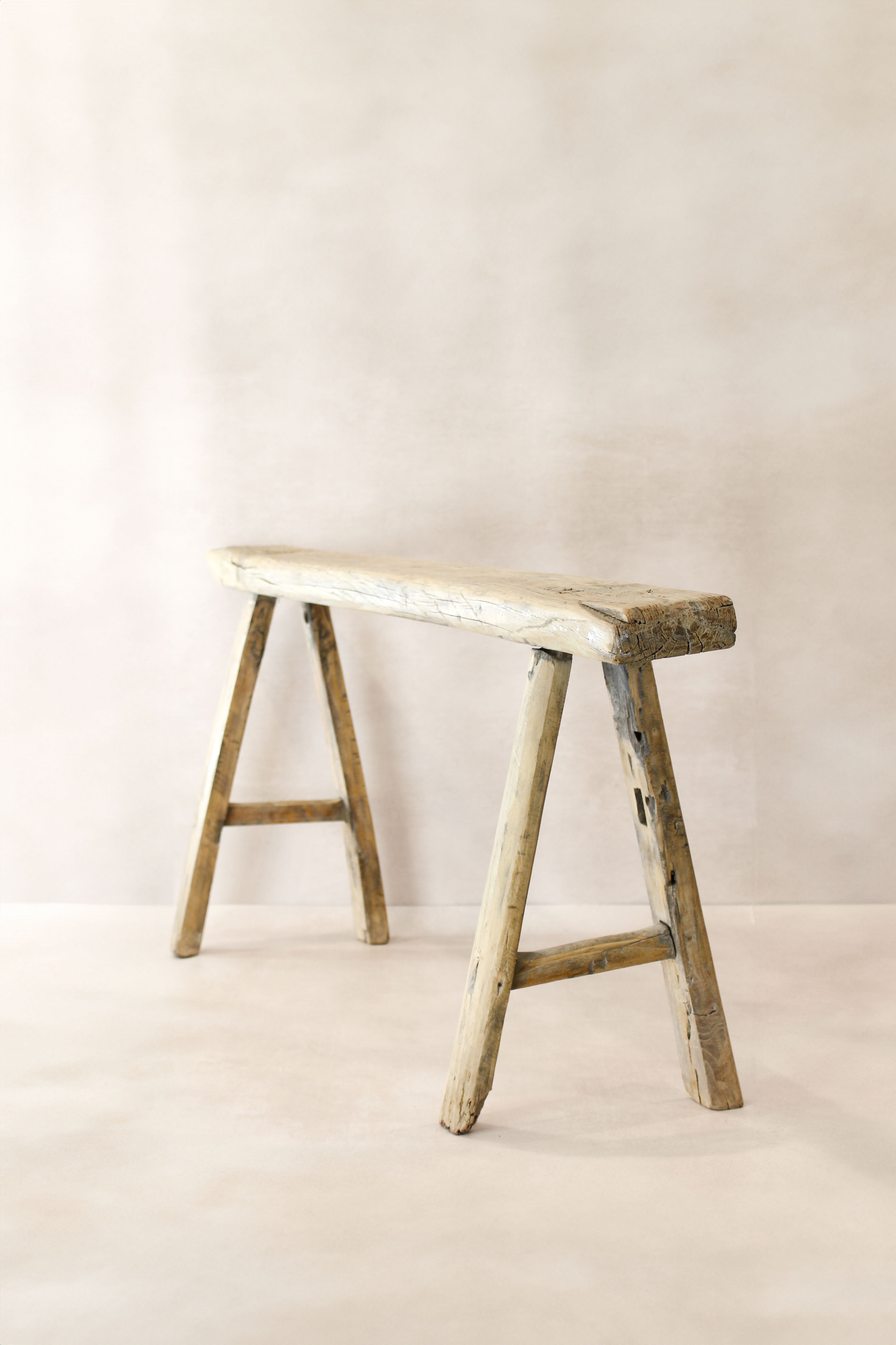 Antique Rustic Elm Skinny Bench 05
