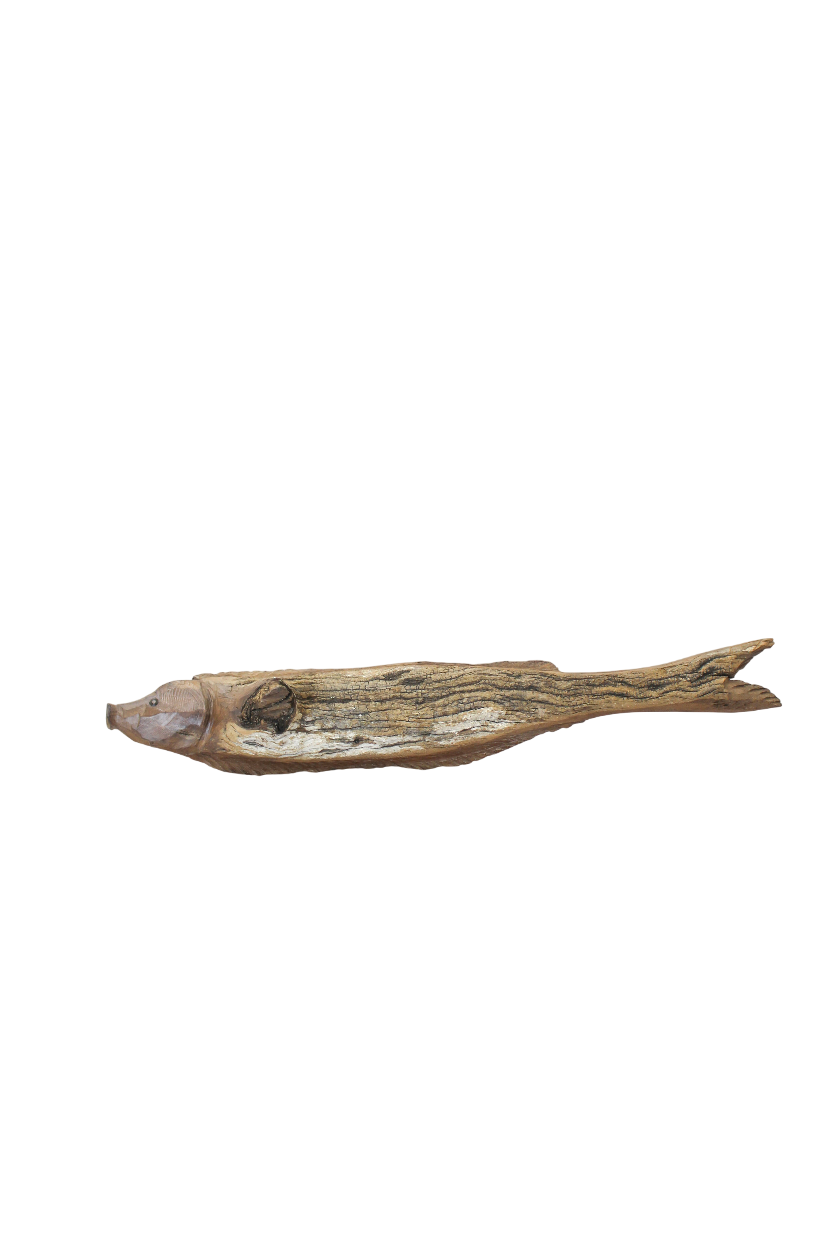 Driftwood Hand Carved Fish - (15.1)