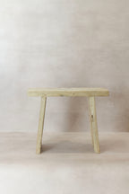 Vintage Rustic Square Elm Wood Stool - No 9