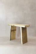 Vintage Rustic Square Elm Wood Stool - No 11