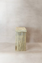 Vintage Rustic Square Elm Wood Stool - No 11