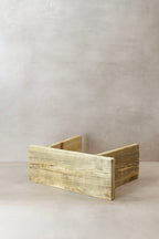 Vintage Rustic Square Elm Wood Stool - No 11