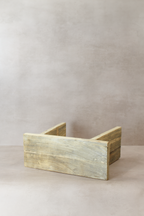Vintage Rustic Square Elm Wood Stool - No 12