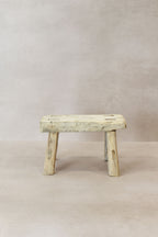 Vintage Rustic Elm Wood Stool - Small - No 18