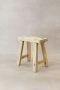 Vintage Rustic Elm Wood Stool - Small - No 19