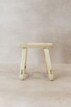 Vintage Rustic Elm Wood Stool - Small - No 19