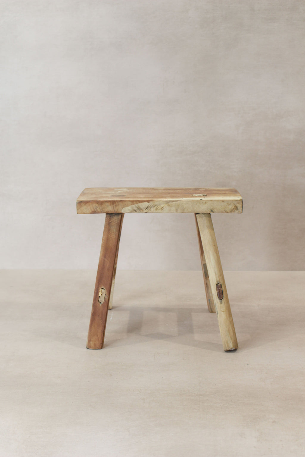 Vintage Rustic Elm Wood Stool - Small - No 20