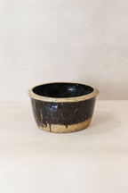 Wabi Sabi Antique Dark Glazed Terracotta Bowl Small- LBB 03