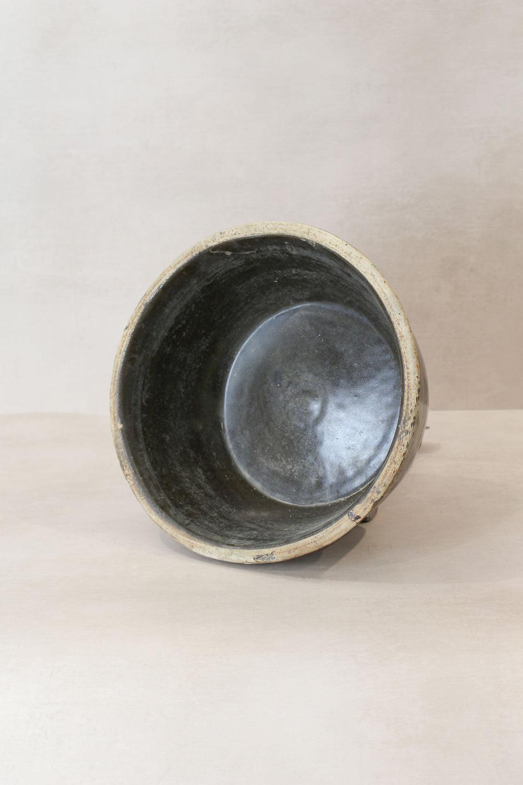 Wabi Sabi Antique Dark Glazed Terracotta Bowl Small- LBB 04