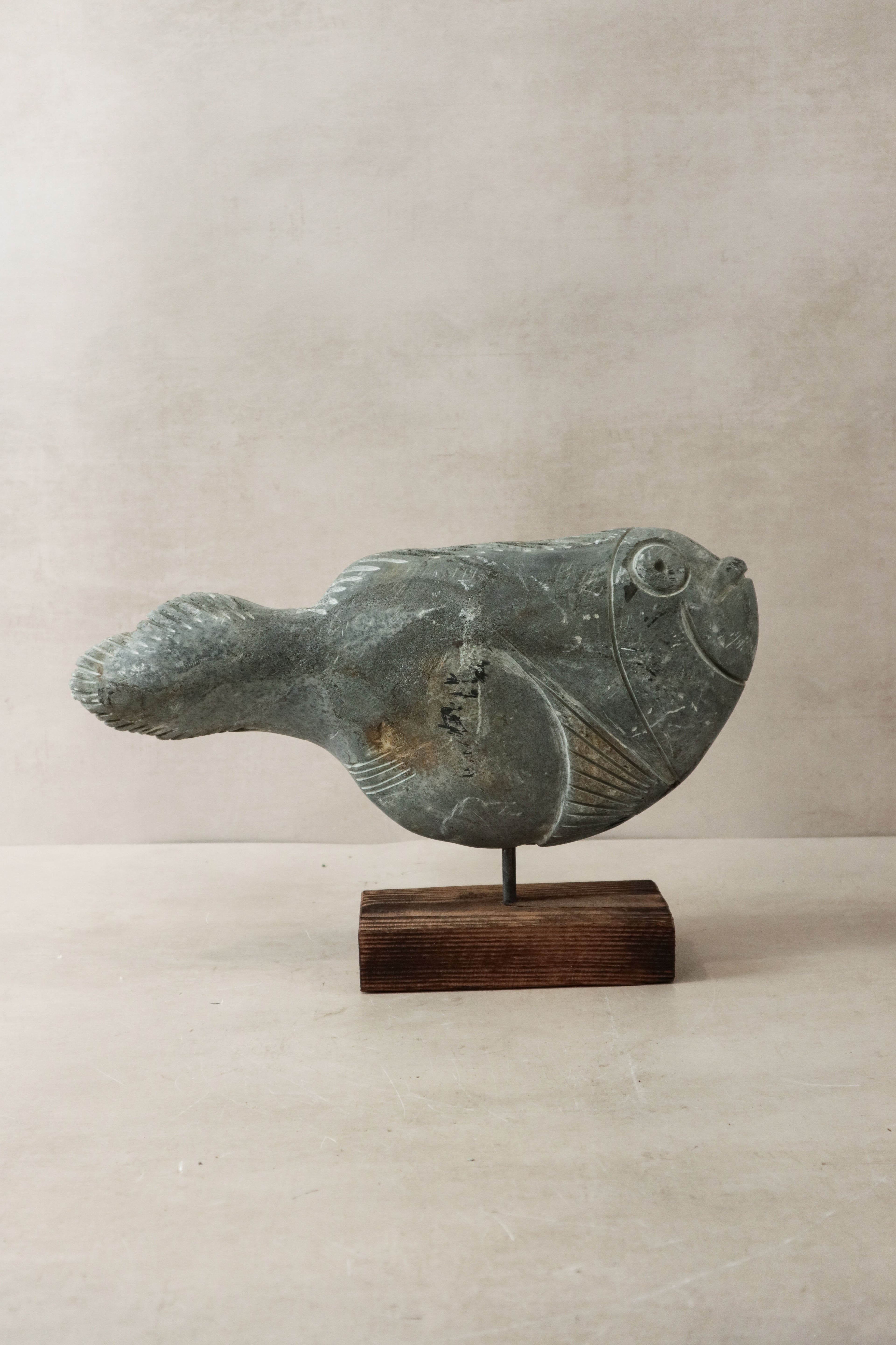 Stone Fish Sculpture - Zimbabwe - 35.5