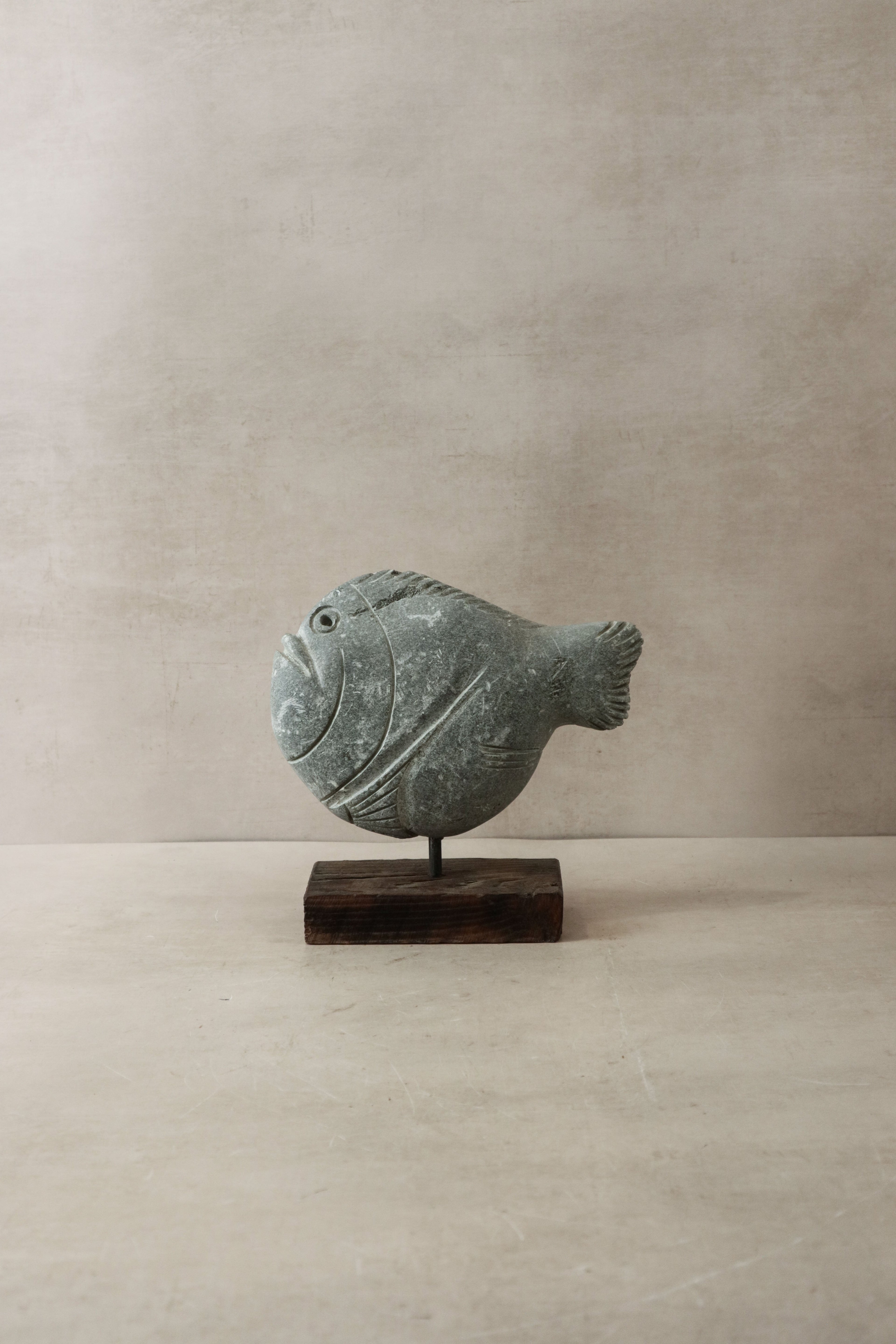 Stone Fish Sculpture - Zimbabwe - 30.5