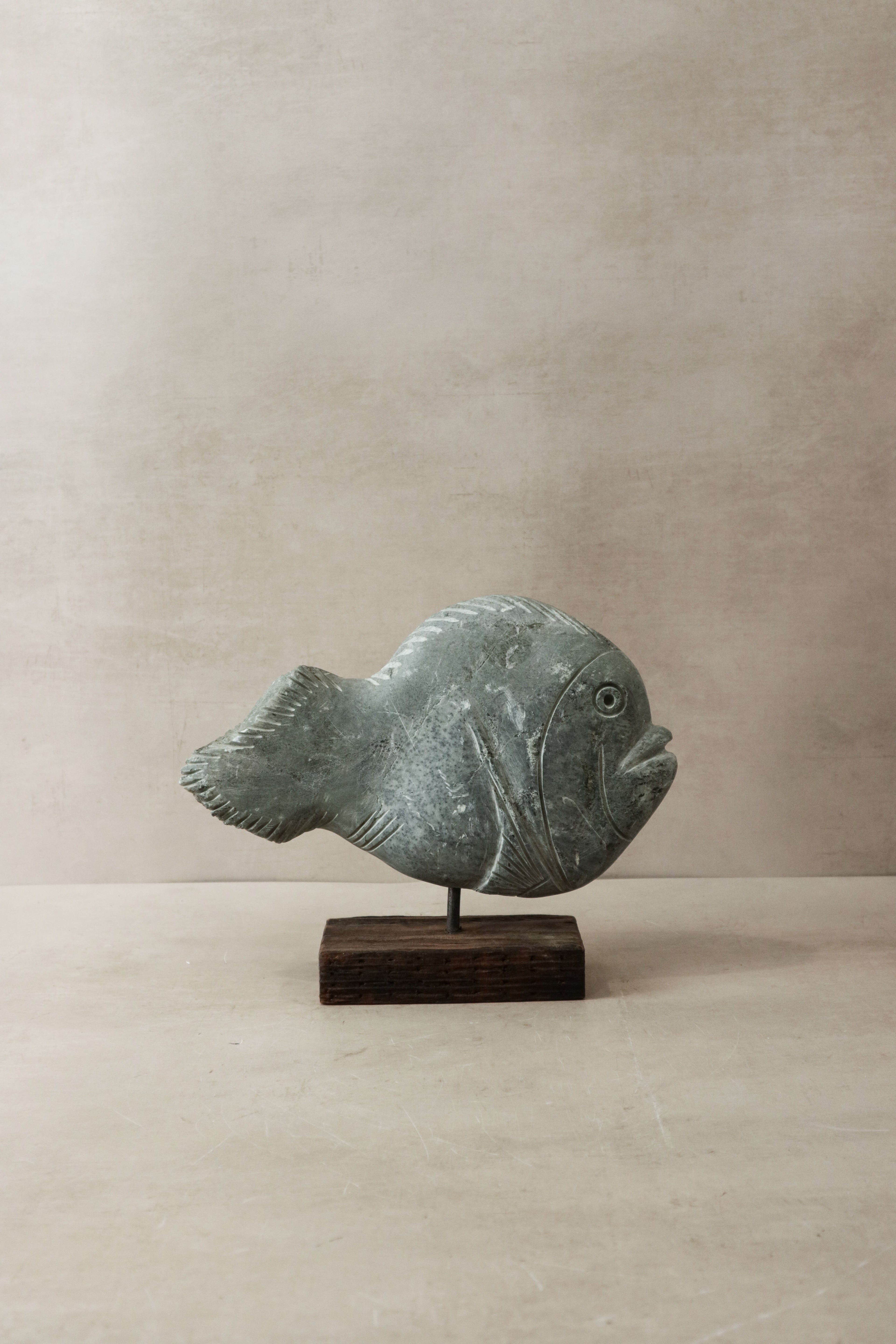 Stone Fish Sculpture - Zimbabwe - 33.5