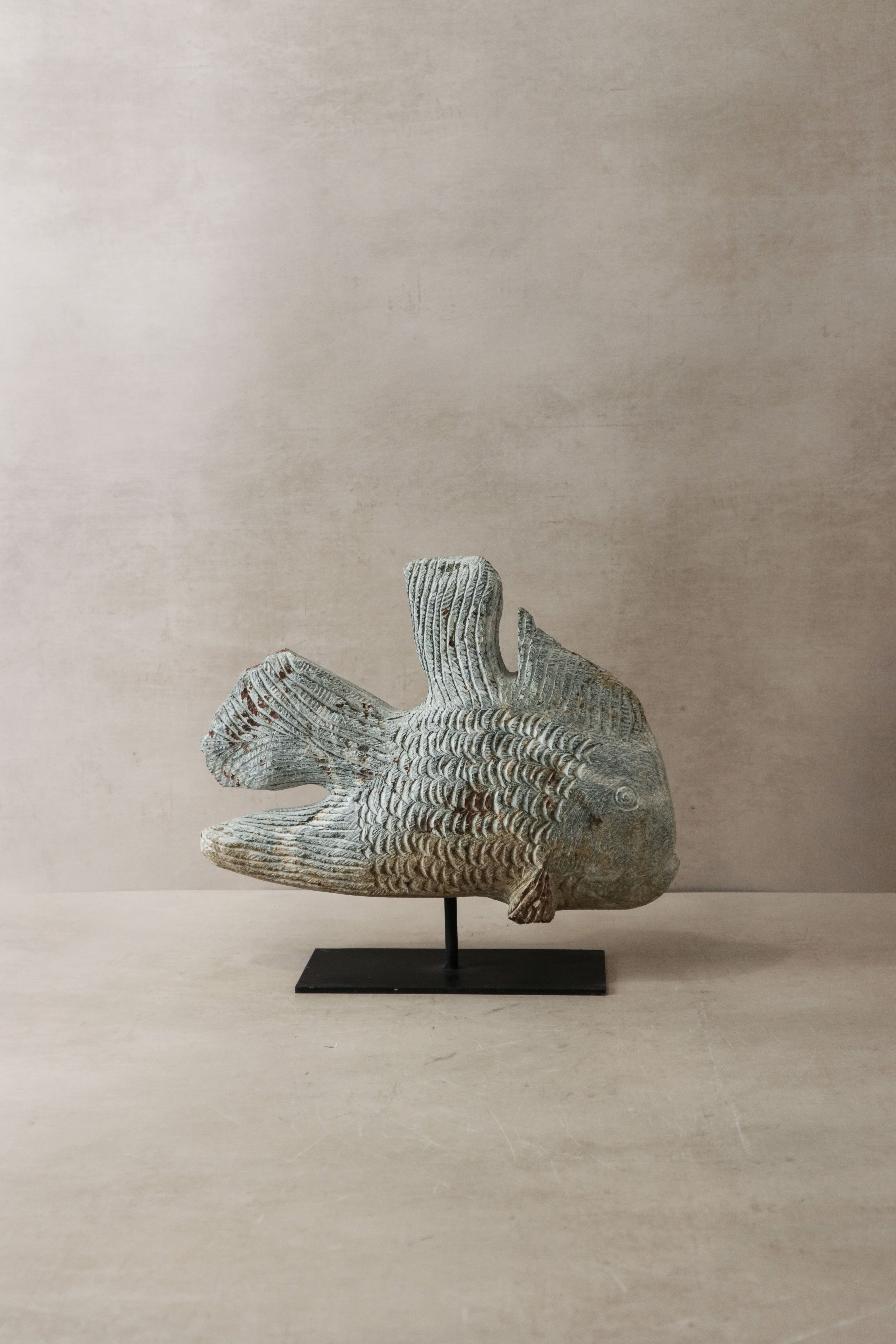 Stone Fish Sculpture - Zimbabwe - 38.2