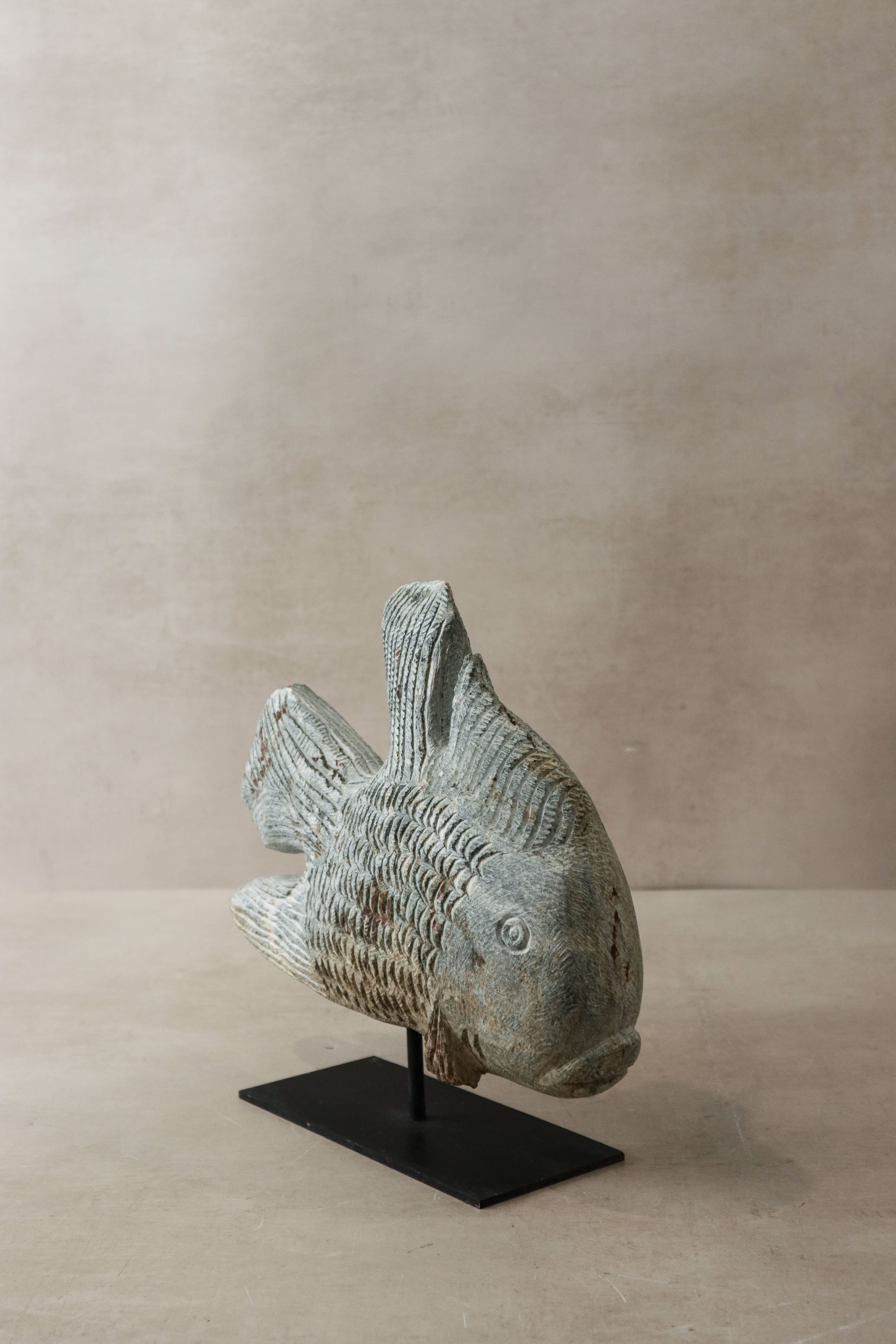 Stone Fish Sculpture - Zimbabwe - 38.2
