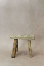 Vintage Rustic Elm Wood Stool - Small - No 21