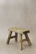 Vintage Rustic Elm Wood Stool - Small - No 22
