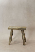 Vintage Rustic Elm Wood Stool - Small - No 24