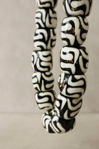 Kenya Beads Necklace - Flat beads black/white - 80.3