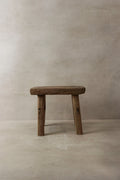 Vintage Rustic Elm Wood Stool - Small - No 3