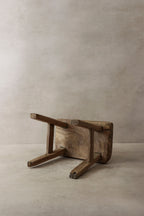 Vintage Rustic Elm Wood Stool - Small - No 3