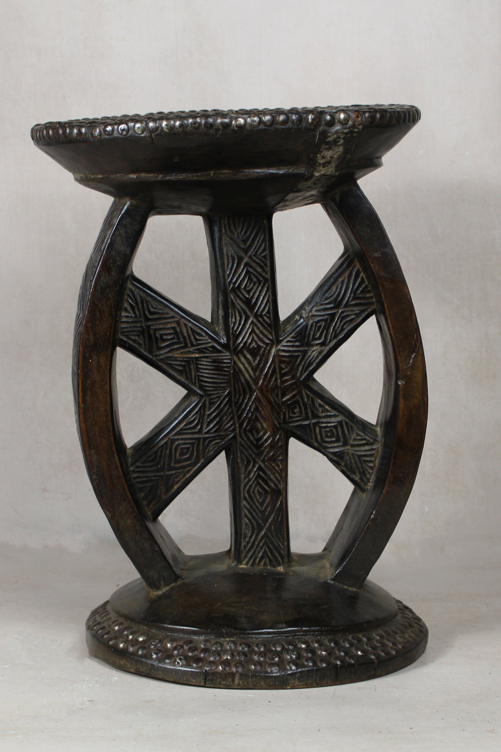Vintage Rwanda Wood Side Table 2.2