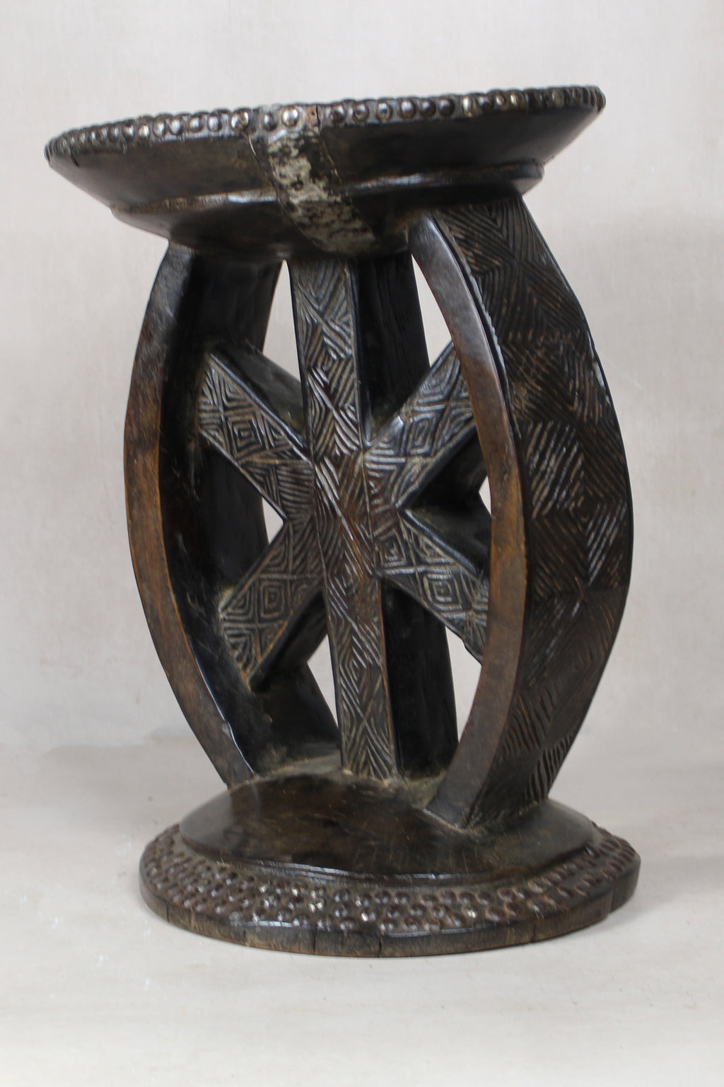 Vintage Rwanda Wood Side Table 2.2