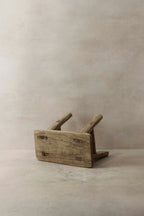 Vintage Rustic Elm Wood Stool - Small - No 6