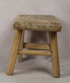 Vintage Rustic Stool Small - Elm wood - 34