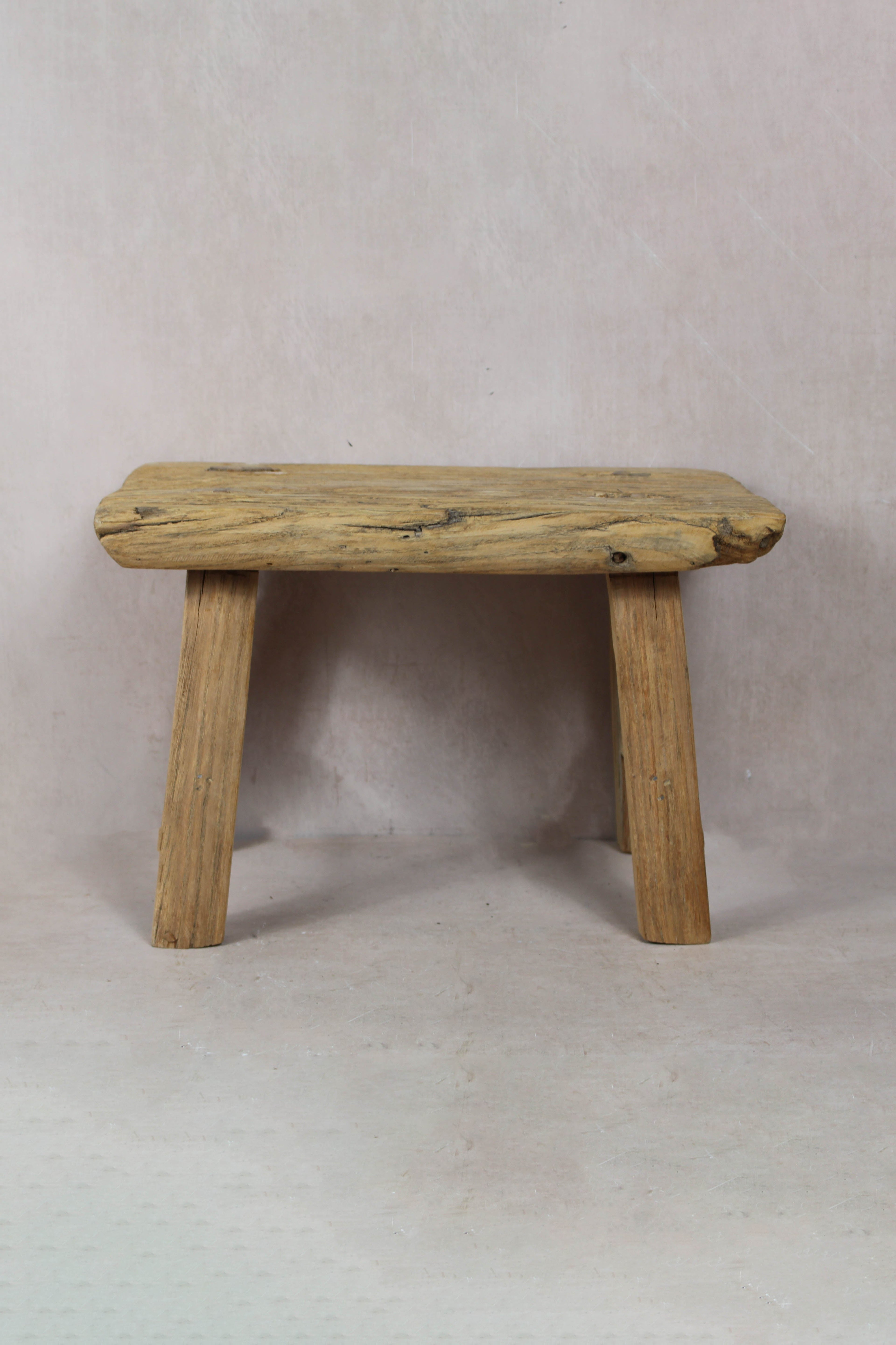 Vintage Rustic Stool Small - Elm wood - 35