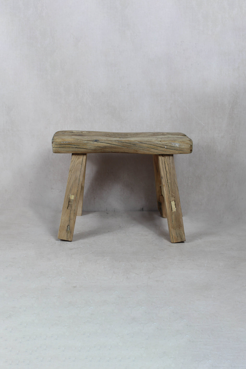Vintage Rustic Stool Small - Elm wood - 38