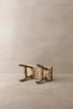 Vintage Rustic Elm Wood Stool - Small - No 9