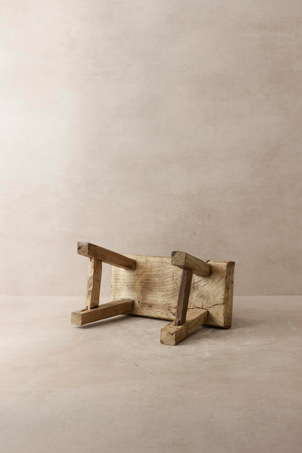 Vintage Rustic Elm Wood Stool - Small - No 10