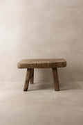 Vintage Rustic Elm Wood Stool - Small - No 12