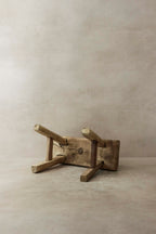 Vintage Rustic Elm Wood Stool - Small - No 13