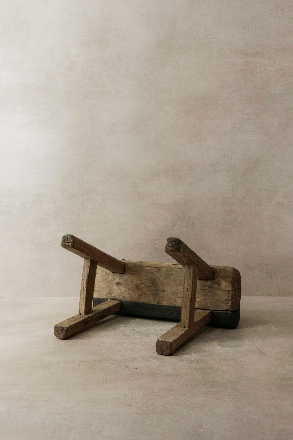 Vintage Rustic Elm Wood Stool - Small - No 14