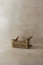 Vintage Rustic Elm Wood Stool - Small - No 15