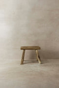 Vintage Rustic Elm Wood Stool - Small - No 16
