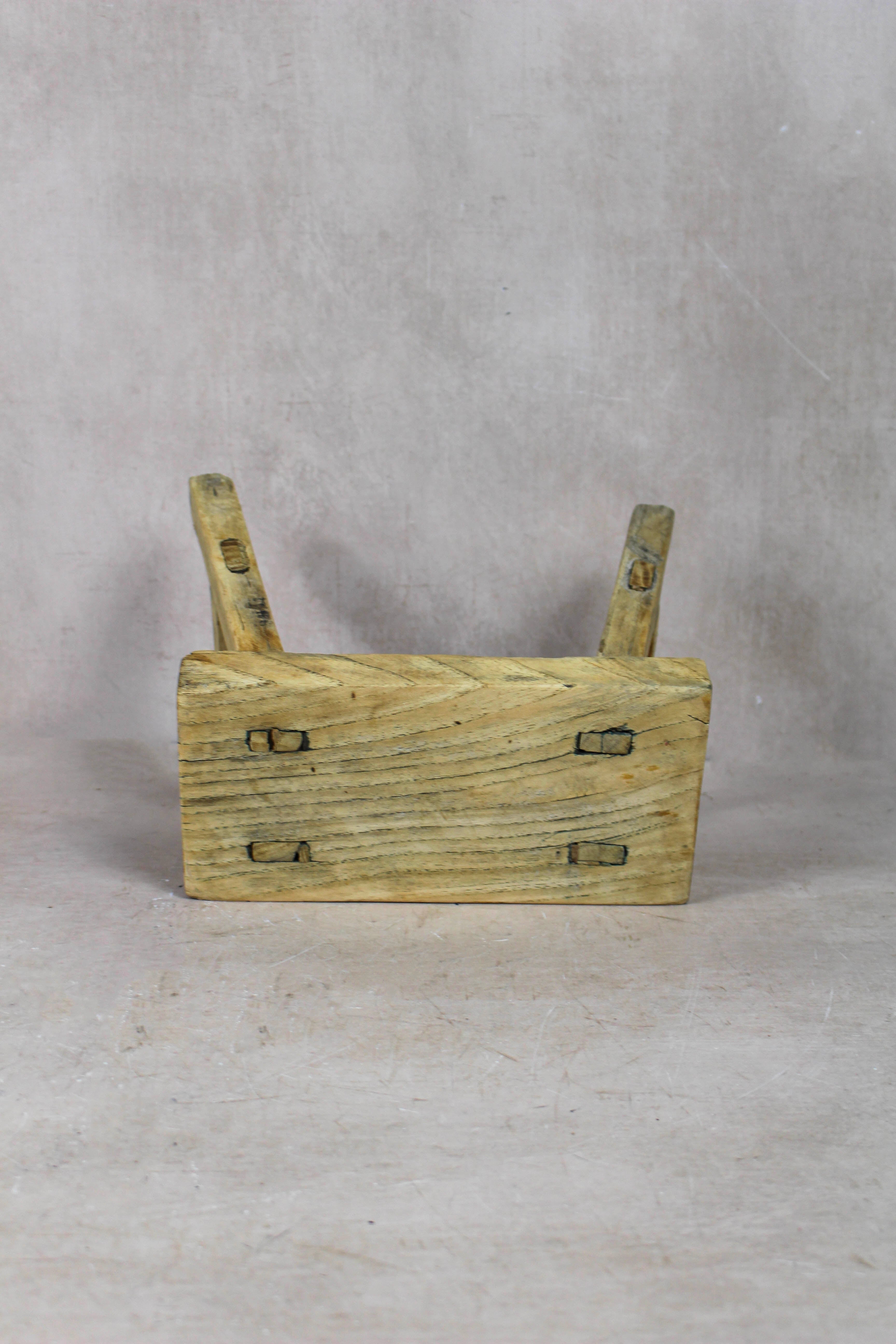 Vintage Rustic Stool Small - Elm wood - 45